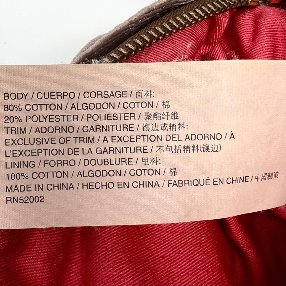 Juicy Couture Brown Velvet‎ Bow Chain Strap Crossbody Purse Top Zip 8" Wide - Picture 11 of 13